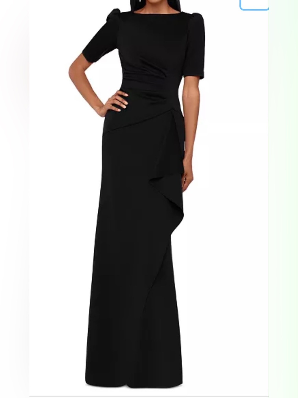 Elegant Black Draped Evening Gown